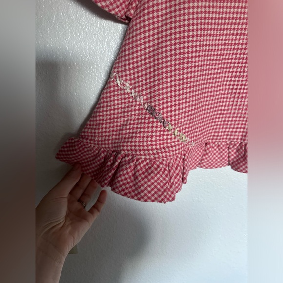 Little girl’s Garnett Hill gingham dress. Flannel. Size 12 months. New. Pink. - Picture 4 of 6